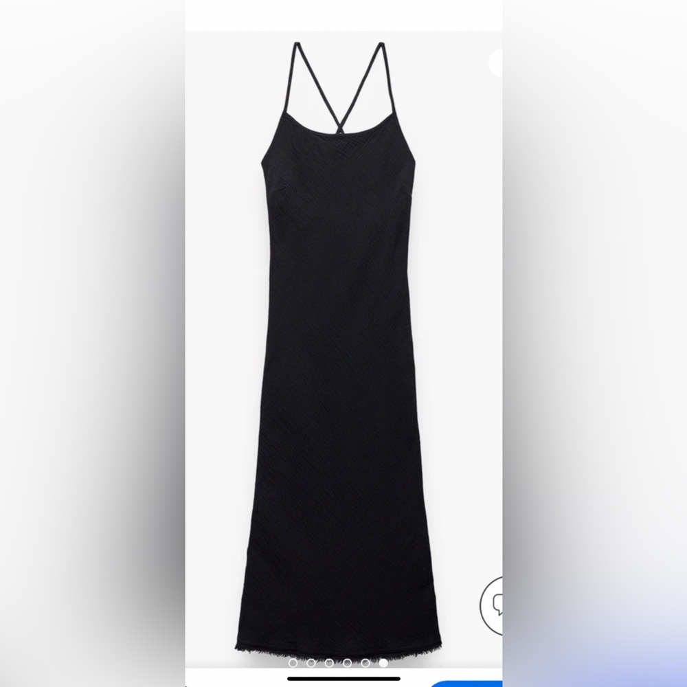 Prana Hideaways Black Maxi cotton gauze resort Dress beach cover up LARGE